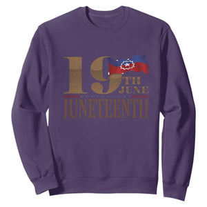 19th June Juneteenth Freedom Day Sweatshirt Juneteenth Flag TS11 Purple Print Your Wear