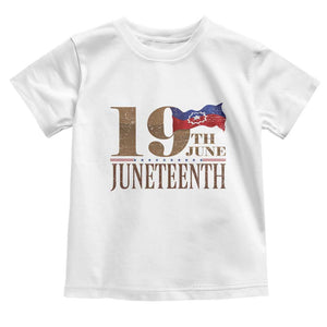 19th June Juneteenth Freedom Day Toddler T Shirt Juneteenth Flag TS11 White Print Your Wear