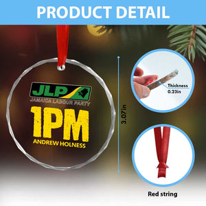 1PM Andrew Holness Crystal Glass Ornament Support JLP Jamaica Labour Party TS02 Print Your Wear
