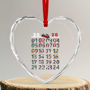 2026 Car Racing Circuit Heart Crystal Glass Ornament International Race Track Schedule Graphic with Flags TS02 Transparent Glass 3'' Heart Print Your Wear
