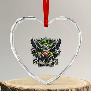 2026 Champion Heart Crystal Glass Ornament Gift For Seattle Sports Fans TS12 Transparent Glass 3'' Heart Print Your Wear