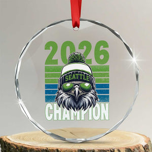 2026 Champion Seattle Crystal Glass Ornament 12s Fan Pride TS12 Transparent Glass 3'' Circle Print Your Wear