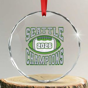 2026 Champion Seattle Crystal Glass Ornament Football Lovers TS10 Transparent Glass 3'' Circle Print Your Wear