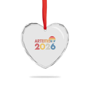2026 Lunar Mission Retro Sunset Heart Crystal Glass Ornament Vintage Space Exploration Astronomy Enthusiasts Sci-Fi Lovers TS02 Print Your Wear