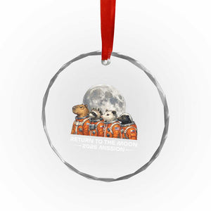 2026 Mission Lunar Orbit Animal Crew Crystal Glass Ornament Funny Capybara Raccoon Opossum Skunk Astronauts TS02 Print Your Wear