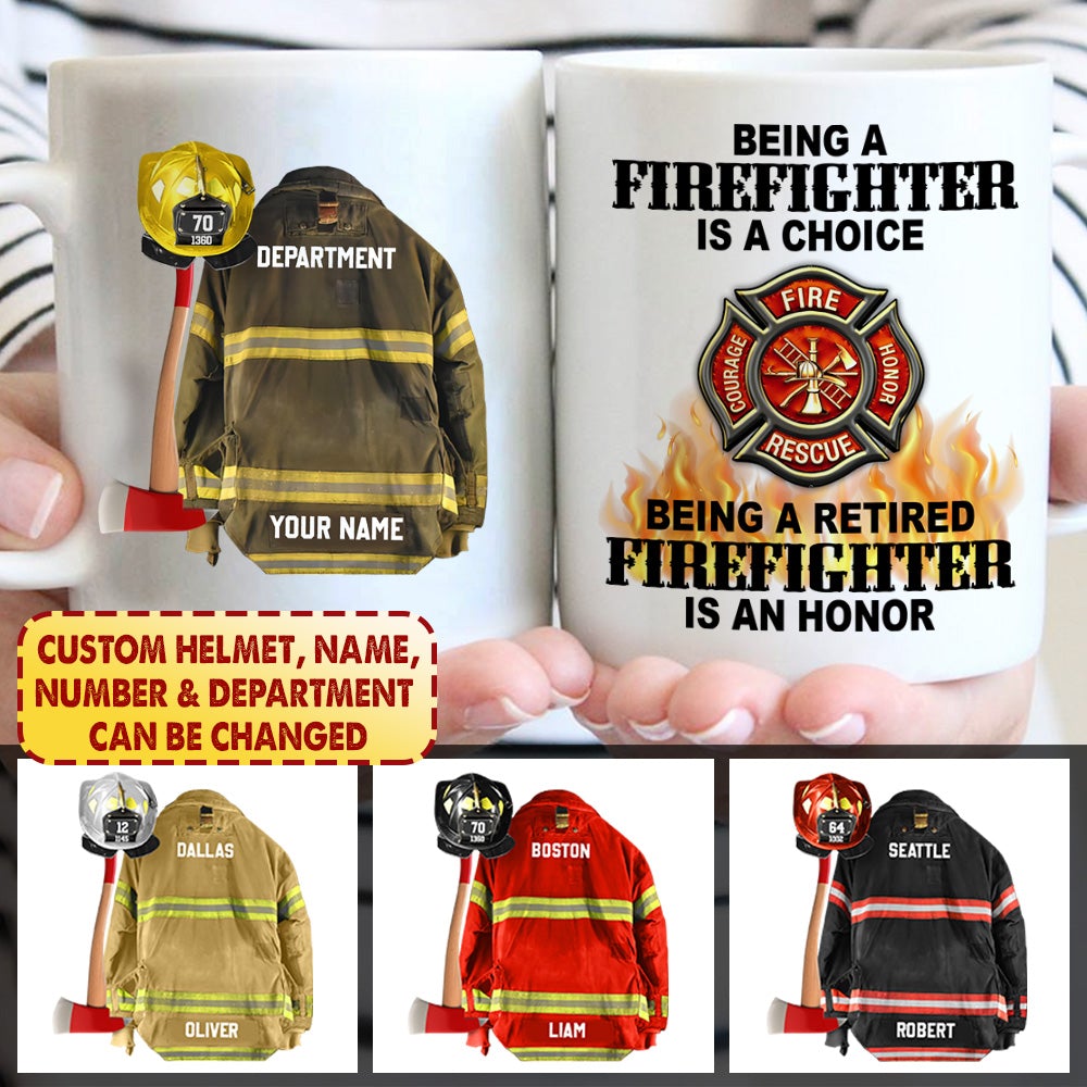 Personalized Being A Firefighter Is A Choice Mug CTM One Size 11oz size Custom - Printyourwear