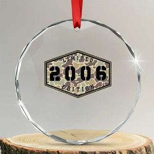 20th Birthday Hunting Crystal Glass Ornament 2006 Limited Edition Vintage Camouflage Gifts For Turning 20