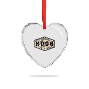 20th Birthday Hunting Heart Crystal Glass Ornament 2006 Limited Edition Vintage Camouflage Gifts For Turning 20