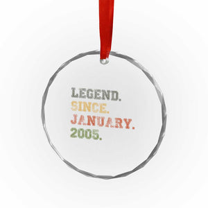 21st Birthday Gifts Crystal Glass Ornament Retro 21 Years Old Legend Since January 2005 TS10 Print Your Wear