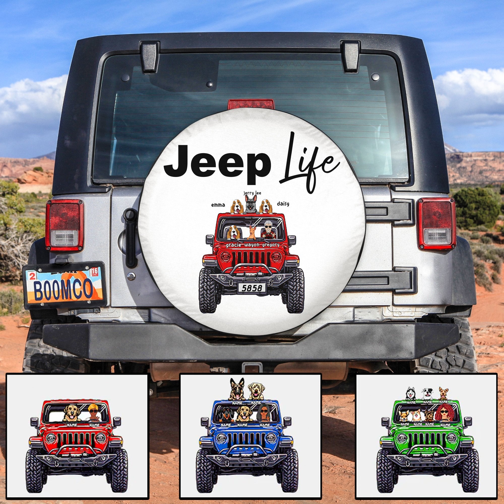 Personalized Jeep Life Tire Cover, Gift For Jeep Lovers CTM Custom - Printyourwear