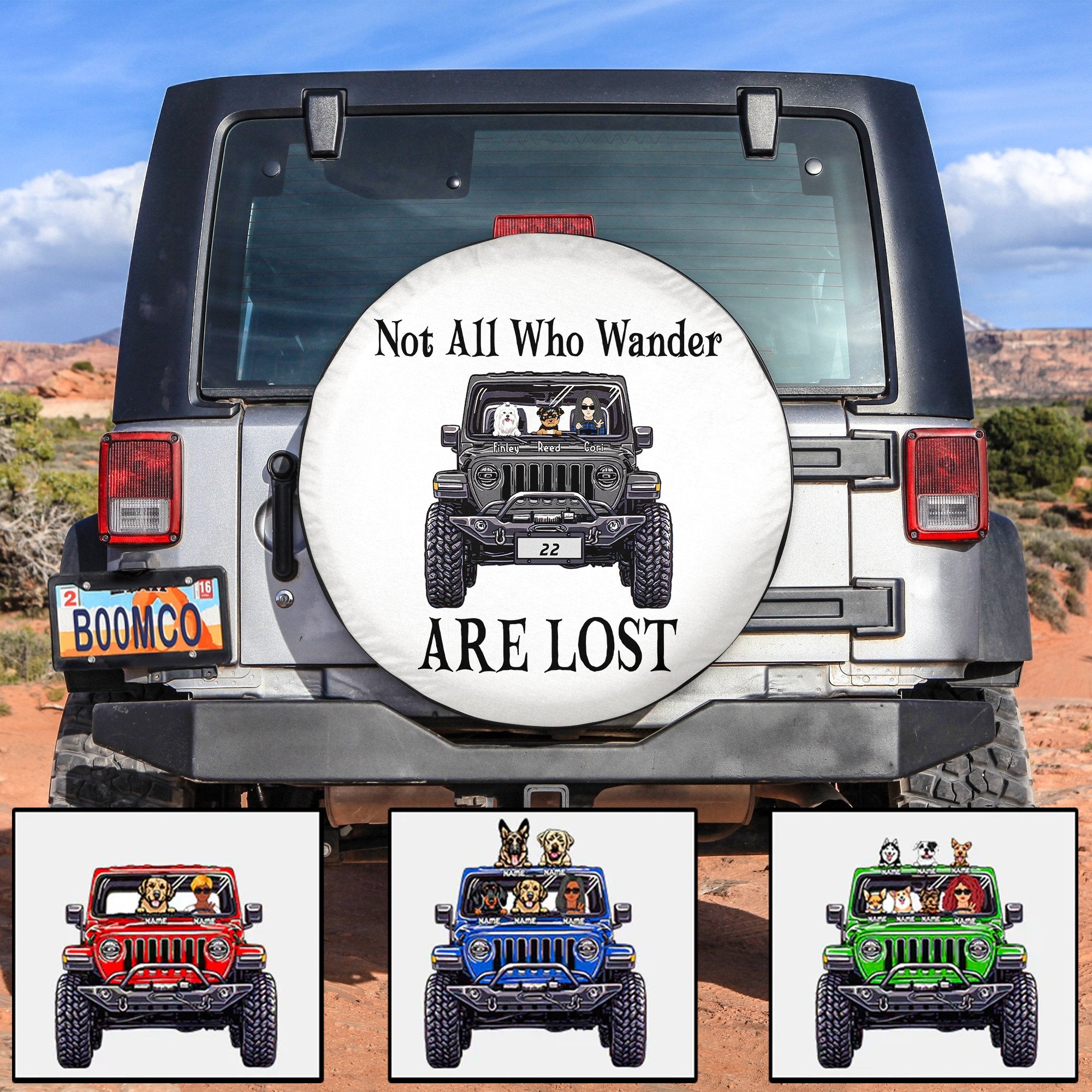 Personalized Jeep Tire Cover, Jeep Off Road Not All Who Wander Are Lost CTM Custom - Printyourwear