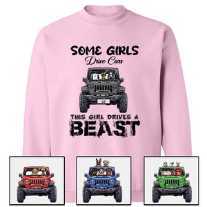 Custom JP Girl T Shirt Some Girls Drive Cars, This Girl Drive A Beast Gift For Dog, Cat Lovers CTM00 Custom - Printyourwear