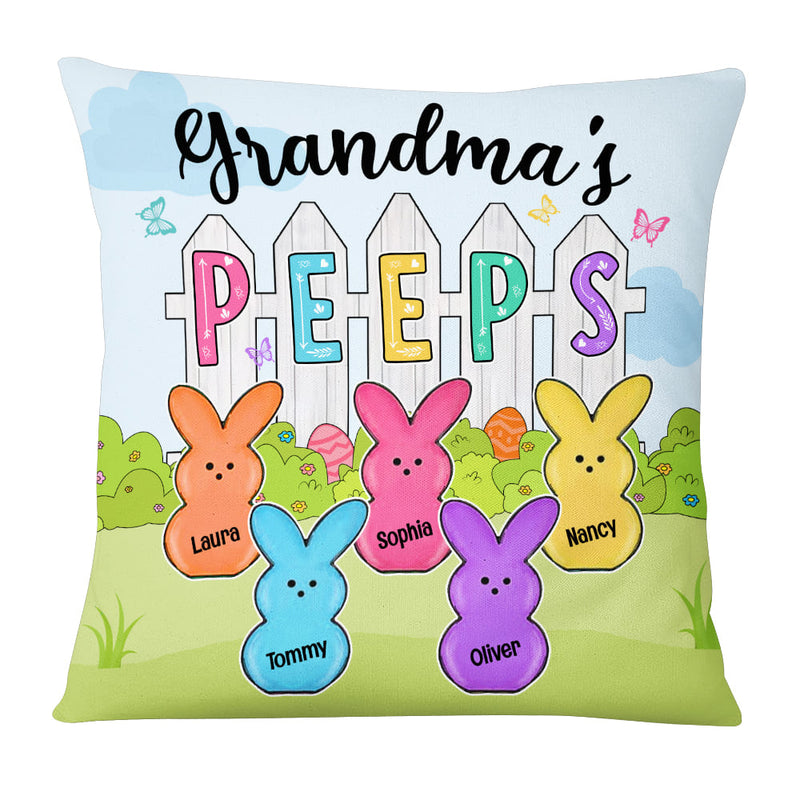 Easter Personalized Grandma Peeps Easter Pillow Cover CTM One Size Custom - Printyourwear