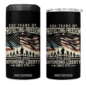250 Years Of Protecting Freedom Defending Liberty Since 1775 4 in 1 Can Cooler Tumbler US Military Army Birthday TS11 One Size: 16 oz Black Print Your Wear
