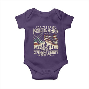 250 Years Of Protecting Freedom Defending Liberty Since 1775 Baby Onesie US Military Army Birthday TS11 Purple Print Your Wear