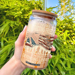 250 Years Of Protecting Freedom Defending Liberty Since 1775 Glass Can US Military Army Birthday TS11 Print Your Wear