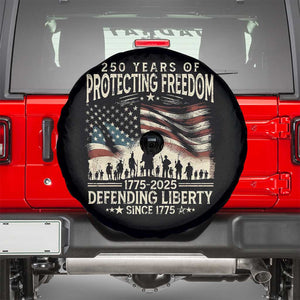 250 Years Of Protecting Freedom Defending Liberty Since 1775 Spare Tire Cover US Military Army Birthday TS11 Black Print Your Wear