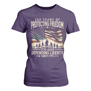 250 Years Of Protecting Freedom Defending Liberty Since 1775 T Shirt For Women US Military Army Birthday TS11 Purple Print Your Wear