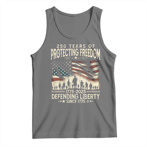 250 Years Of Protecting Freedom Defending Liberty Since 1775 Tank Top US Military Army Birthday TS11 Black Heather Print Your Wear