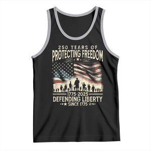 250 Years Of Protecting Freedom Defending Liberty Since 1775 Tank Top US Military Army Birthday TS11 Black Athletic Heather Print Your Wear