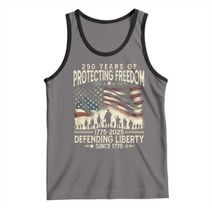 250 Years Of Protecting Freedom Defending Liberty Since 1775 Tank Top US Military Army Birthday TS11 Deep Heather Black Print Your Wear