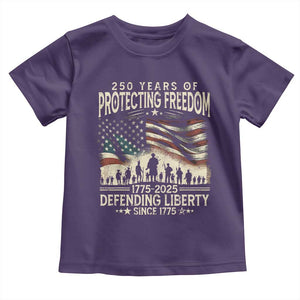 250 Years Of Protecting Freedom Defending Liberty Since 1775 Toddler T Shirt US Military Army Birthday TS11 Purple Print Your Wear