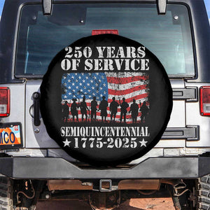250 Years Of Service Semiquincentennial Spare Tire Cover US Military Army Birthday American Flag TS11 No hole Black Print Your Wear