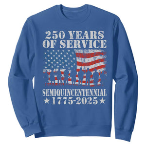 250 Years Of Service Semiquincentennial Sweatshirt US Military Army Birthday American Flag TS11 Royal Blue Print Your Wear