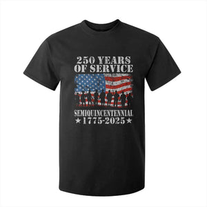 250 Years Of Service Semiquincentennial T Shirt For Kid US Military Army Birthday American Flag TS11 Black Print Your Wear
