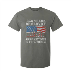 250 Years Of Service Semiquincentennial T Shirt For Kid US Military Army Birthday American Flag TS11 Military Green Print Your Wear