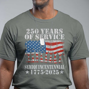 250 Years Of Service Semiquincentennial T Shirt US Military Army Birthday American Flag TS11 Military Green Print Your Wear