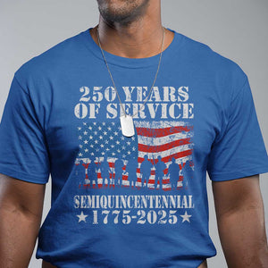 250 Years Of Service Semiquincentennial T Shirt US Military Army Birthday American Flag TS11 Royal Blue Print Your Wear