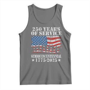250 Years Of Service Semiquincentennial Tank Top US Military Army Birthday American Flag TS11 Black Heather Print Your Wear