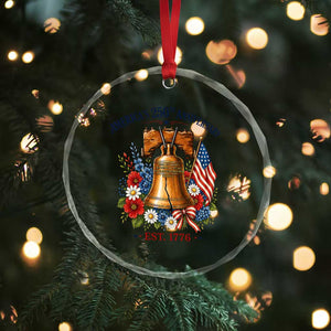 250 Anniversary Crystal Glass Ornament Floral Liberty Bell USA 250th American 4th July 2026 TS10 Print Your Wear