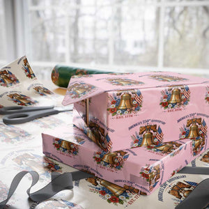 250 Anniversary Wrapping Paper Roll Floral Liberty Bell USA 250th American 4th July 2026 TS10 Light Pink Print Your Wear