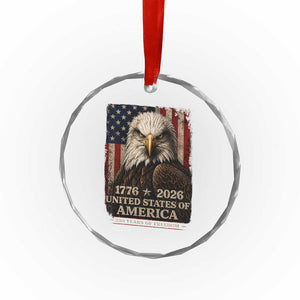250 Anniversary USA Flag Crystal Glass Ornament Vintage Bald Eagle Patriotic 1776 2026 250 Years Birthday TS10 Print Your Wear