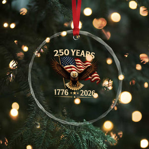 250 Anniversary USA Patriotic Eagle Crystal Glass Ornament 250th 4th Of July 1776 2026 Flag TS10 Print Your Wear