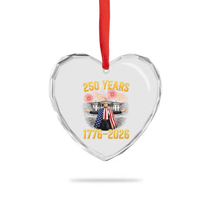 250 Years 1776-2026 Trump Daddys Home Patriotic Heart Crystal Glass Ornament Fireworks 250th Anniversary Semiquincentennial Celebration TS02 Print Your Wear