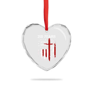 250 Years America Anniversary Christian USA Flag Heart Crystal Glass Ornament TS11 Print Your Wear