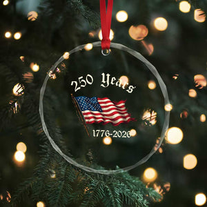 250 Years America Anniversary Crystal Glass Ornament Retro 250th Independence Day Freedom USA Flag TS10 Print Your Wear