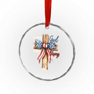 250 Years America Crystal Glass Ornament Coquette Bow Cross American 4th Of July 250th Anniversary TS10 Print Your Wear