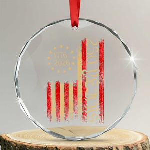 250 Years America Flag Crystal Glass Ornament 250th Anniversary USA TS10 Transparent Glass 3'' Circle Print Your Wear