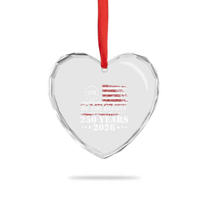 250 Years America Flag Heart Crystal Glass Ornament USA 250th Anniversary Patriotic We The People 1776 2026 TS10 Print Your Wear
