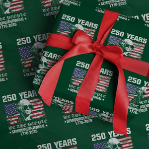 250 Years America Flag Wrapping Paper Roll George Washington 1776 2026 USA 250th Anniversary Patriotic TS10 Green Print Your Wear