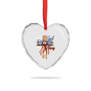 250 Years America Heart Crystal Glass Ornament Coquette Bow Cross American 4th Of July 250th Anniversary TS10 Print Your Wear