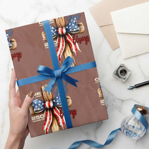 250 Years America Wrapping Paper Roll Coquette Bow Cross American 4th Of July 250th Anniversary TS10 Mocha Print Your Wear