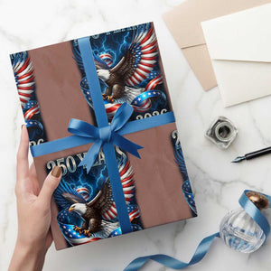 250 Years America Wrapping Paper Roll Eagle and Flag 250th Anniversary USA Patriotic 1776 2026 TS10 Mocha Print Your Wear