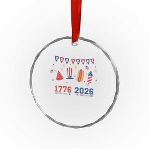 250 Years American 1776 2026 Crystal Glass Ornament Patriotic Watermelon Hotdog Firework 250th 4th July Independence Day TS10 Print Your Wear