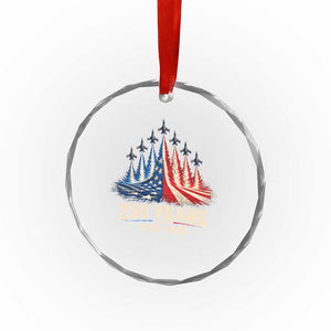 250 Years American 1776 2026 Crystal Glass Ornament USA 250th Anniversary 4th of July US Flag Jets TS11 Print Your Wear