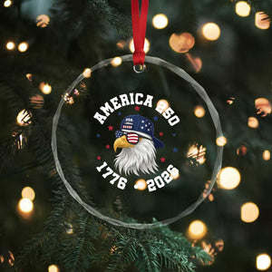 250 Years American Anniversary Crystal Glass Ornament Patriotic Bald Eagle Fourth of July TS14 Print Your Wear